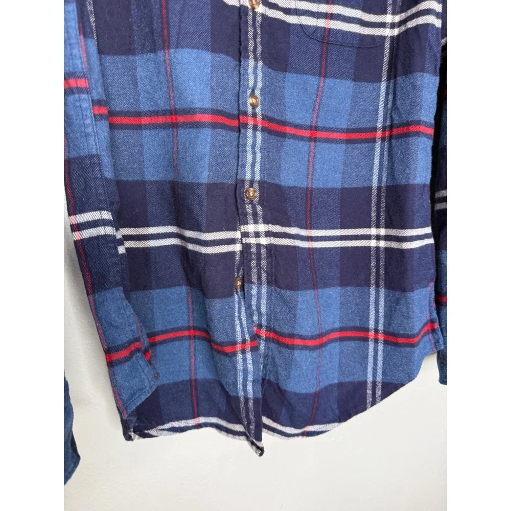 J.crew blue checkered flannel plaid shirt elbow‎ patches